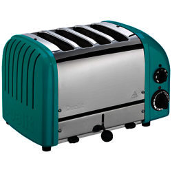 Dualit Made to Order Classic 4-Slice Toaster Stainless Steel/Turquoise Blue Gloss